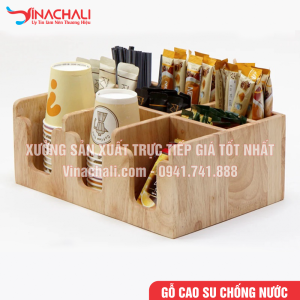 Khay Đựng Ly Trà Sữa, Đồ Pha Chế, Đường, Sữa, Ống Hút 9 Ngăn- KTS01