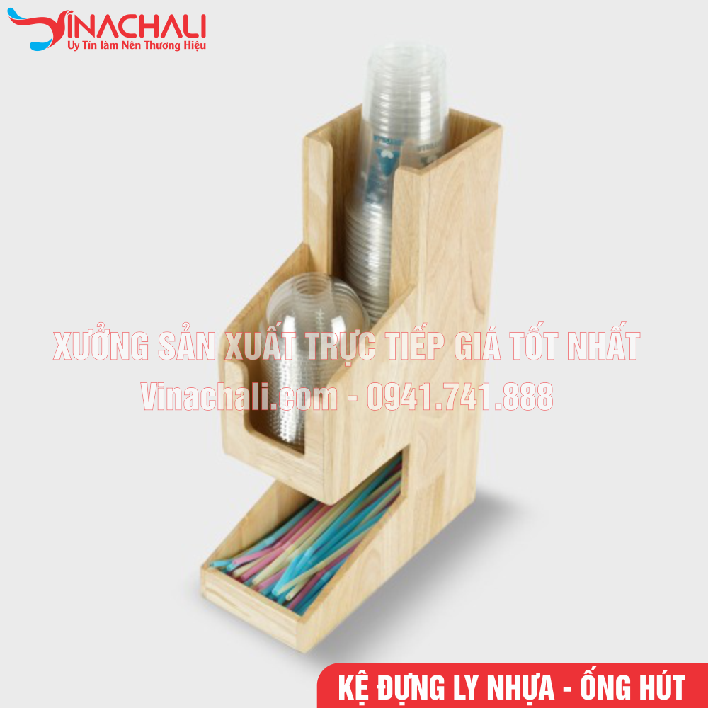 Kệ Để Ly Trà Sữa, Ly Nhựa, Ống Hút 2 Tầng - KTS25
