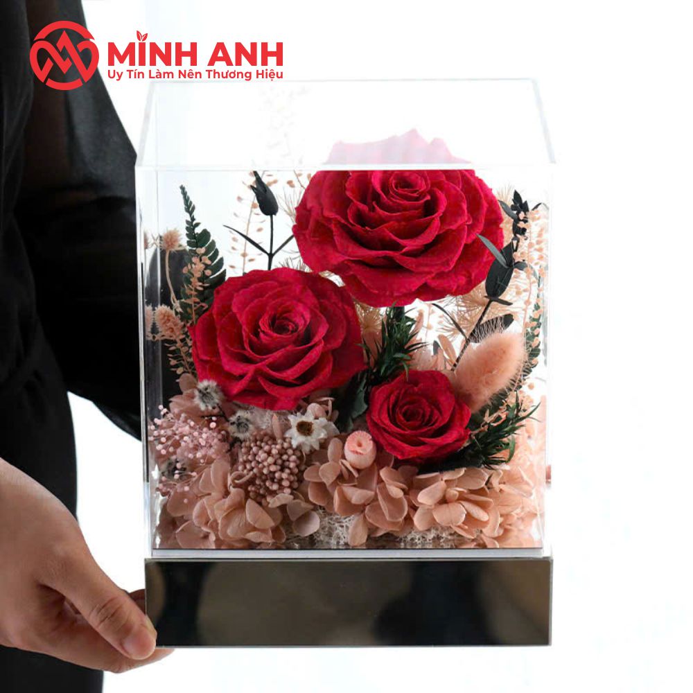Minh Anh Nhận Gia Công Hộp Mica Đựng Hoa Theo Yêu Cầu