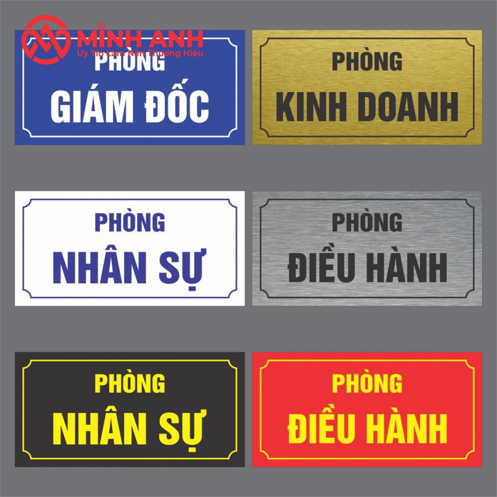 Biển Mica Phòng Ban